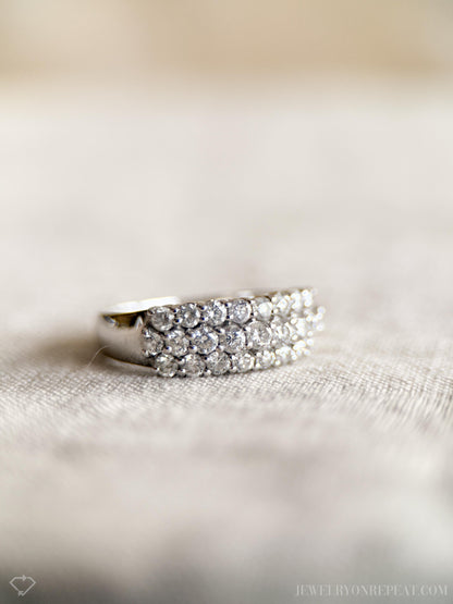Vintage 1990s Diamond Wedding Band in 18k White Gold