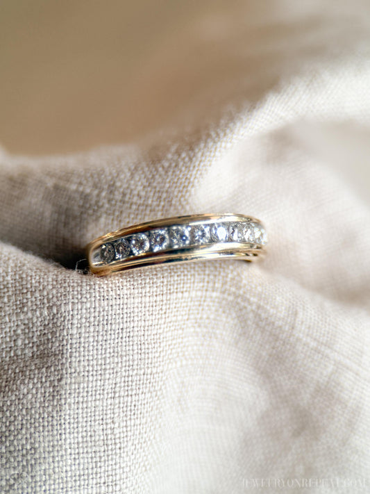 Vintage Diamond Channel Set Wedding Band in 14k Gold, Retro Jewelry from the 1990s - Timeless, Sustainable, @JewelryOnRepeat