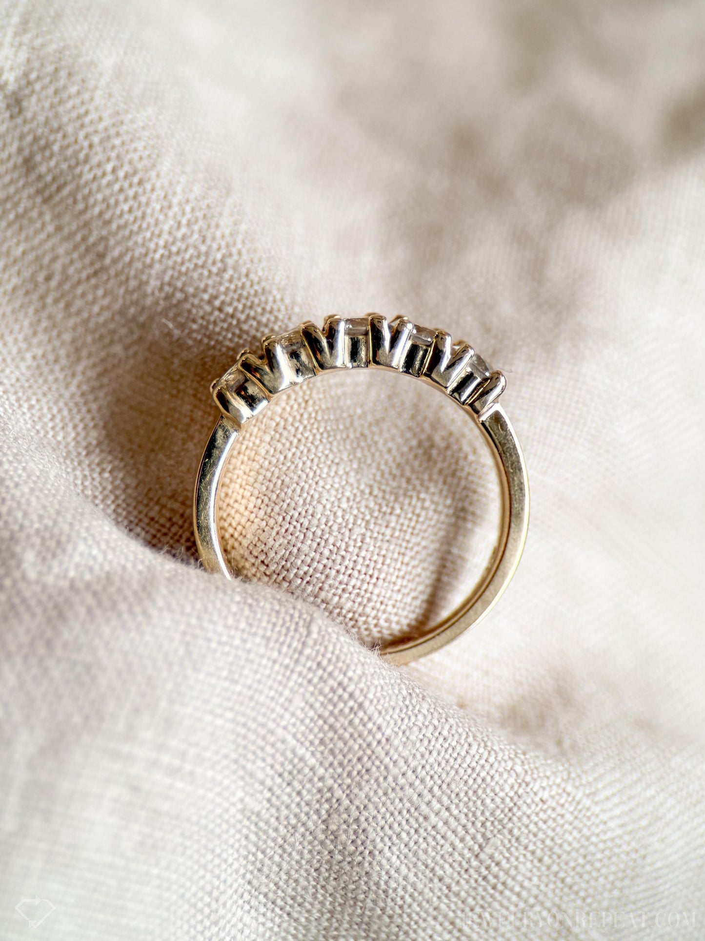 Vintage Diamond Prong Set Wedding Band in 14k Gold, Retro Jewelry from the 1990s - Timeless, Sustainable, @JewelryOnRepeat