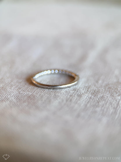 Vintage 1990s Diamond Wedding Band, 14k White Gold