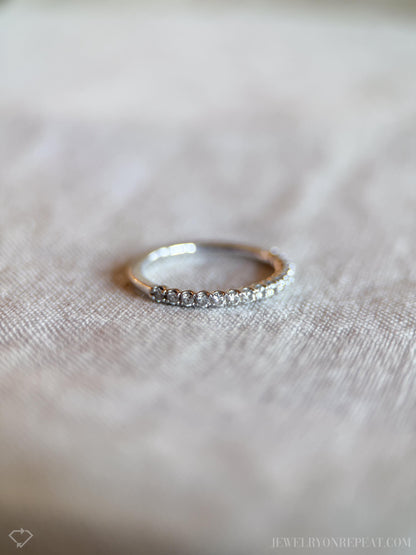 Vintage 1990s Diamond Wedding Band, 14k White Gold