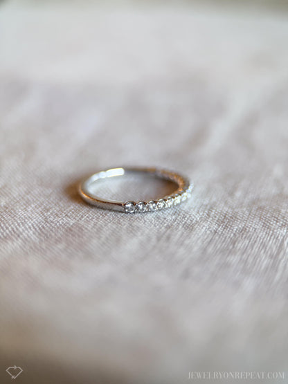 Vintage 1990s Diamond Wedding Band, 14k White Gold