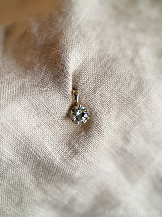 Vintage Diamond Solitaire Pendant in 14k Gold, Vintage Jewelry from the 1990s - Timeless, Sustainable, @JewelryOnRepeat