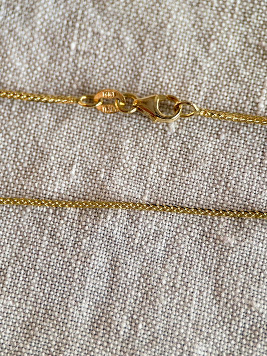 Vintage 18" Flat Cable Chain in 14k Gold with Lobster Clasp - Timeless, Sustainable, @JewelryOnRepeat