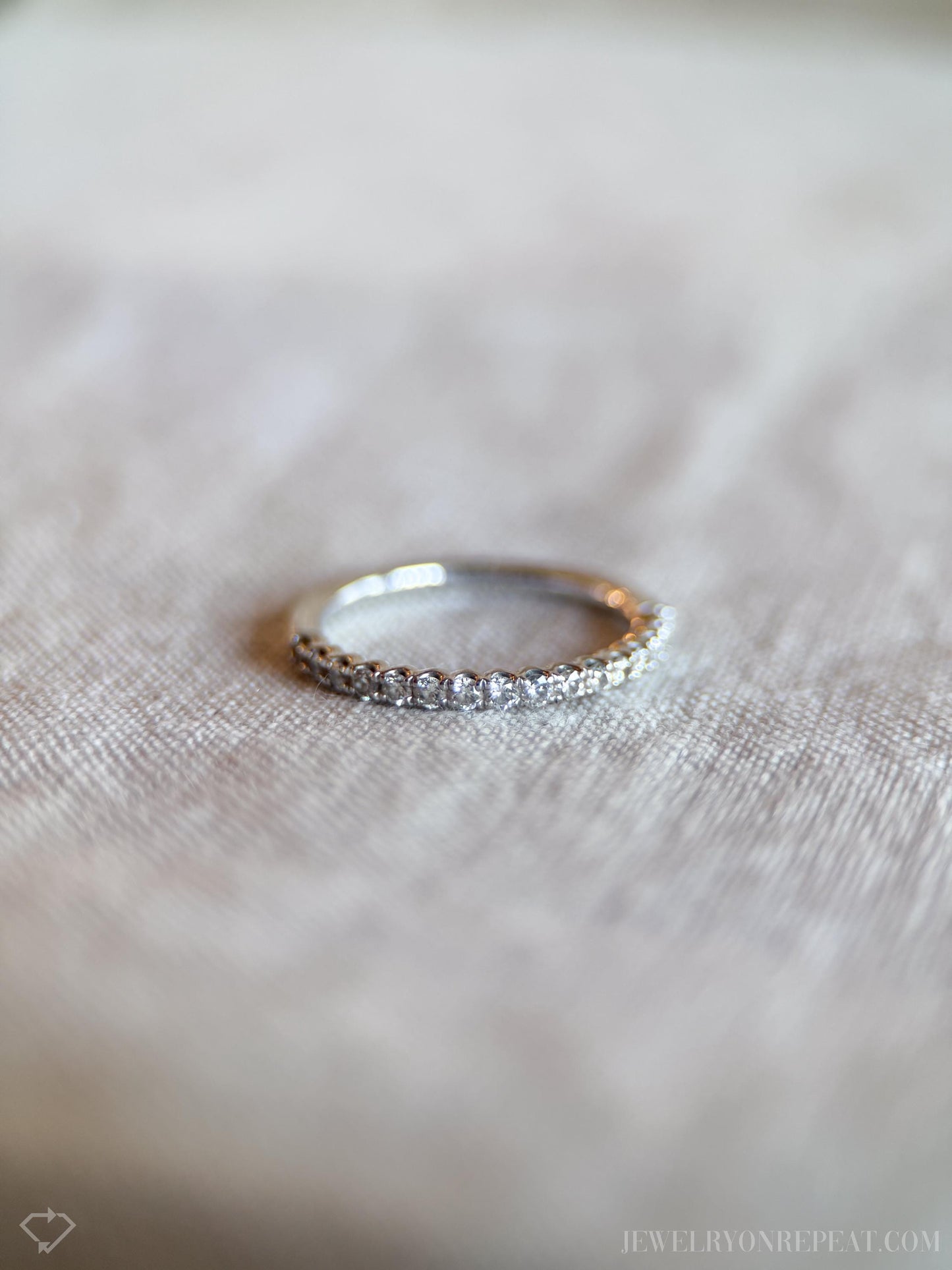 Vintage 1990s Diamond Wedding Band, 14k White Gold