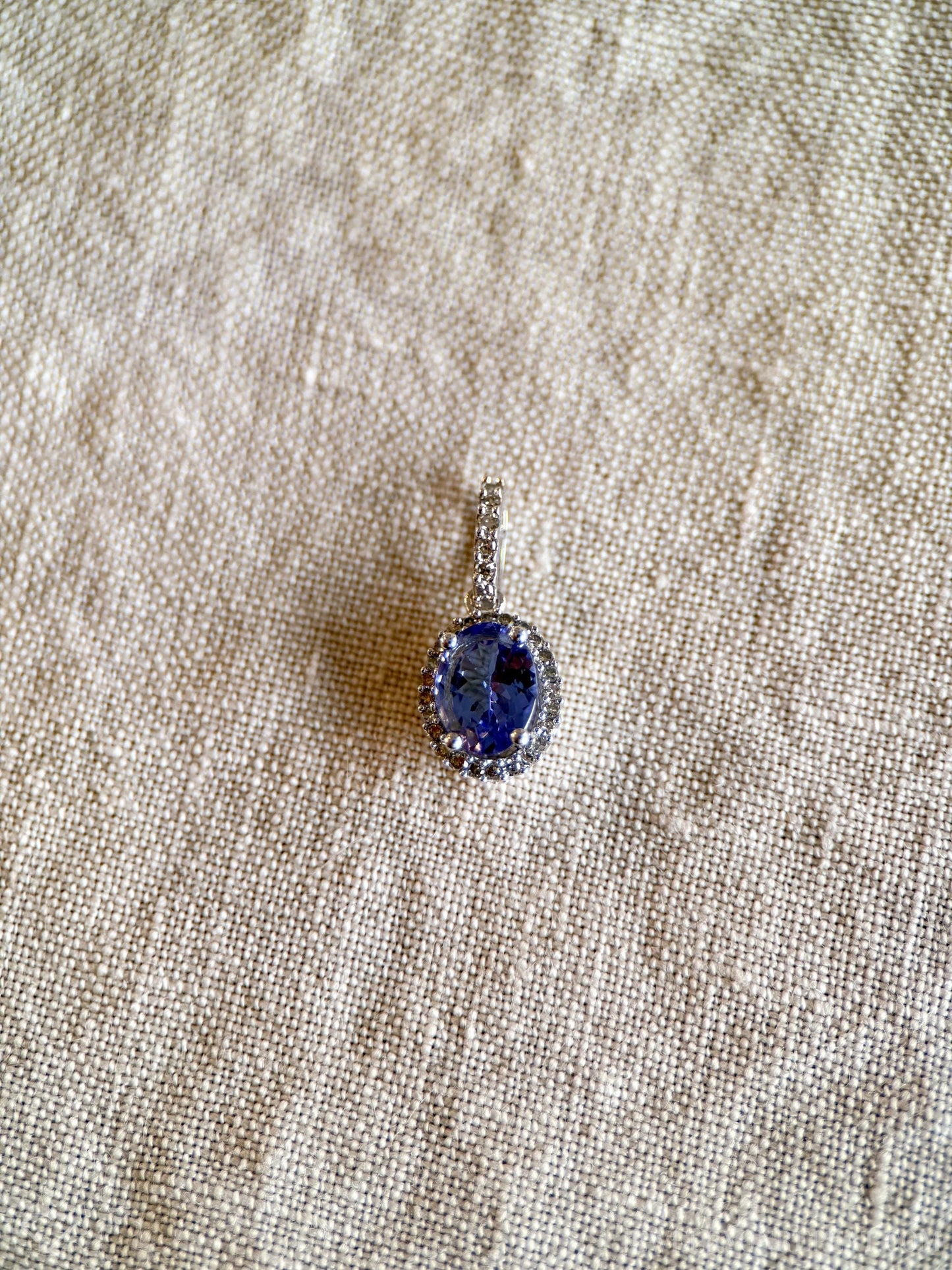 Vintage Tanzanite Gemstone Halo Pendant in 10k Gold, Retro Jewelry from the 1990s - Timeless, Sustainable, @JewelryOnRepeat