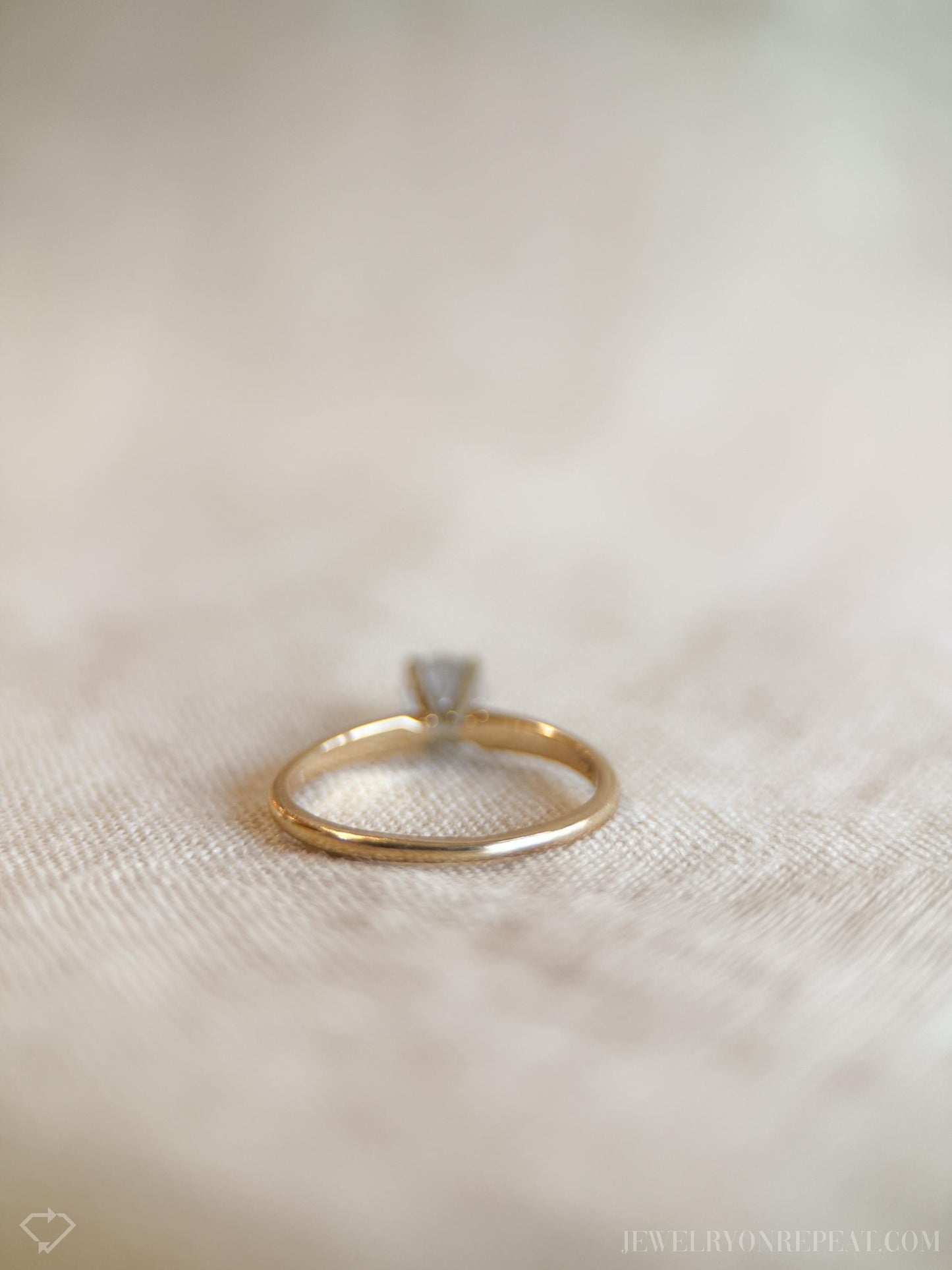 Vintage 1990s Diamond Solitaire Engagement Ring in 14k Gold