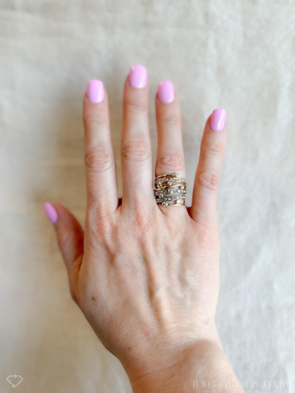 Vintage 1990s Diamond Statement Ring in 14k Gold