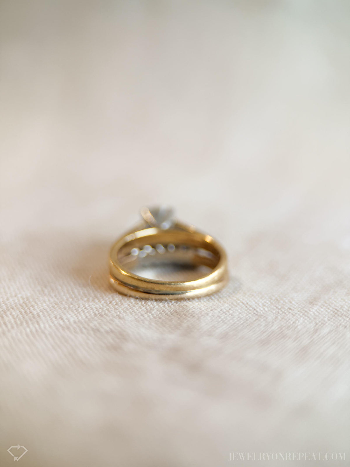 Vintage 1980s Diamond Bridal Set, Engagement & Wedding Rings