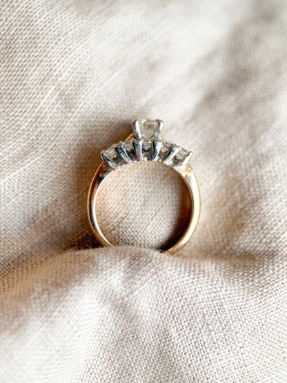Vintage 1980s Diamond Bridal Set, Engagement & Wedding Rings