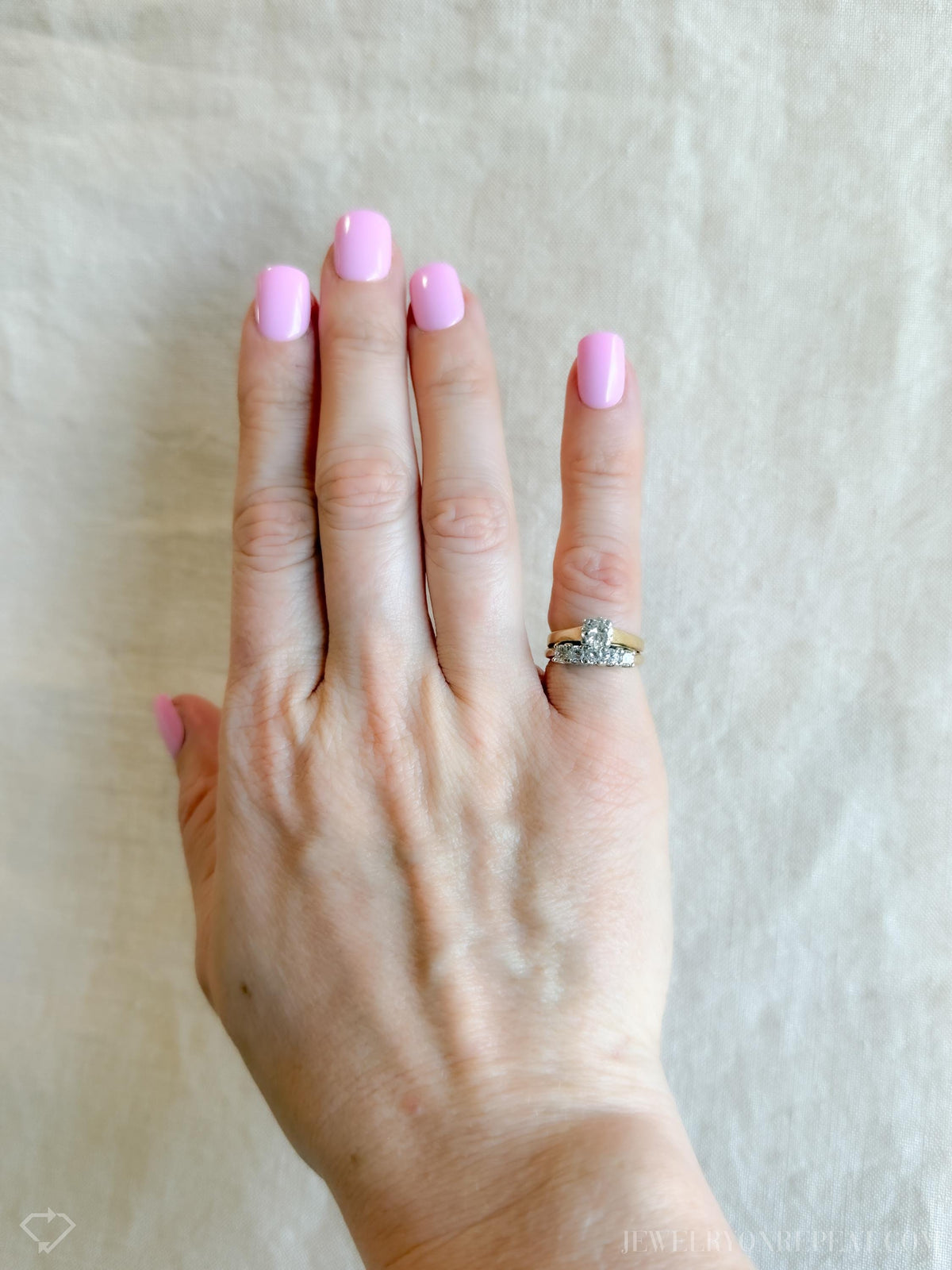 Vintage 1980s Diamond Bridal Set, Engagement & Wedding Rings
