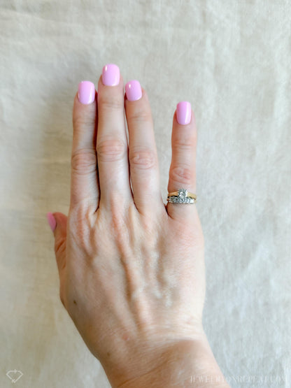 Vintage 1980s Diamond Bridal Set, Engagement & Wedding Rings