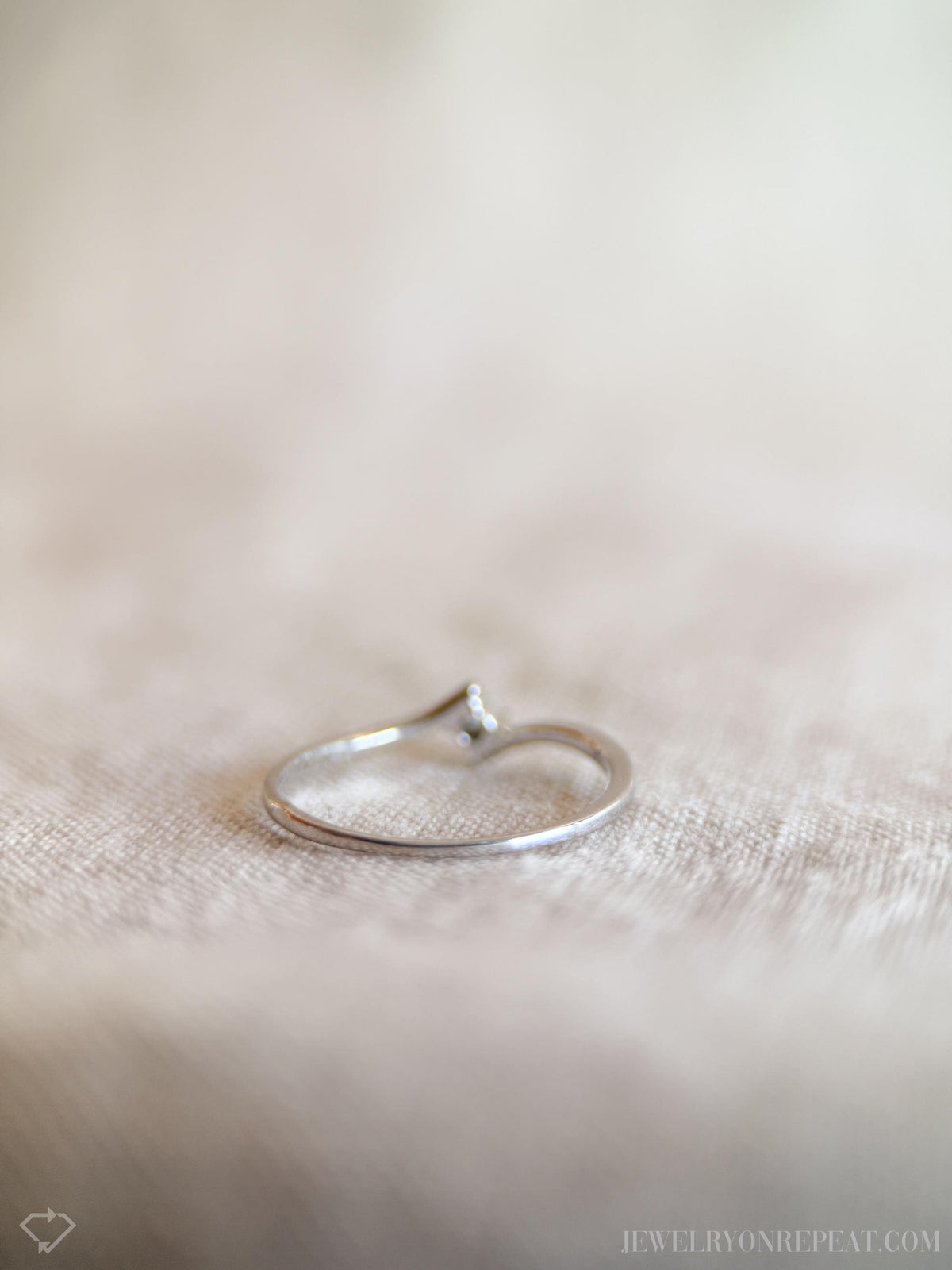 Vintage Diamond Engagement Ring, Round Cut, 14k White Gold, 1990s Solitaire Swirl Design