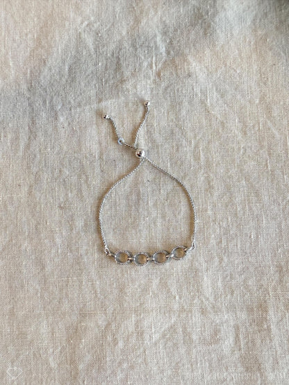 Vintage 1990s Diamond Bracelet in Sterling Silver