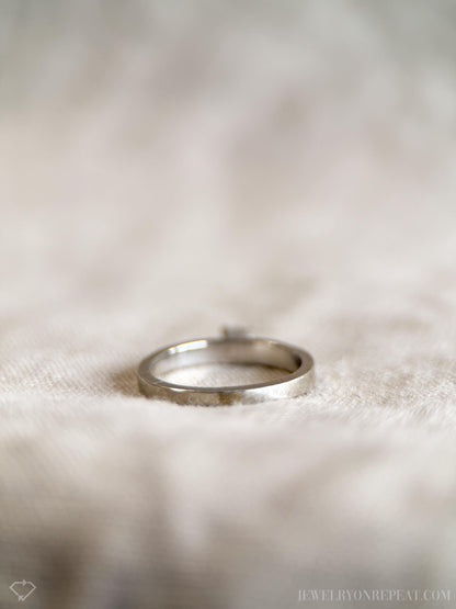 Vintage 1960s Floral Diamond Engagement Ring, 14k White Gold
