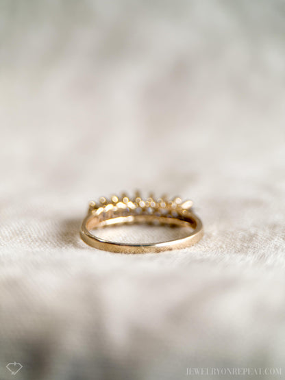 Vintage 1970s Marquise Diamond Anniversary Band, 14k Gold