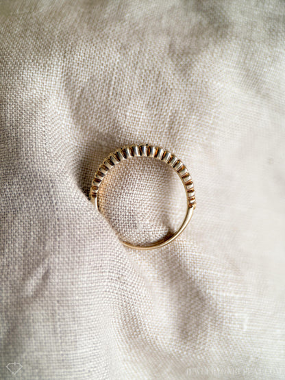 Vintage 1990s Diamond Milgrain Wedding Band in 14k Gold