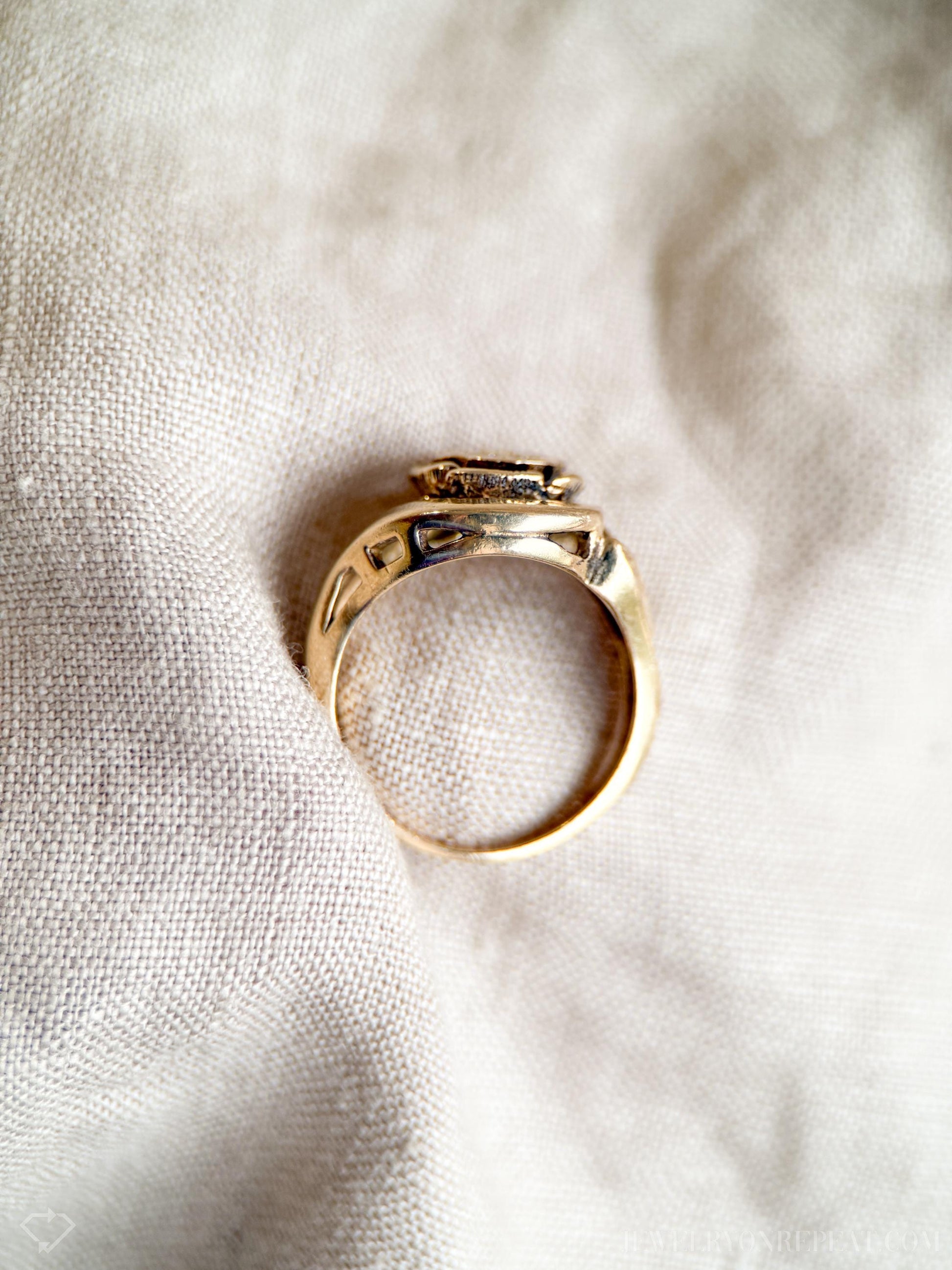 Vintage 1970s Diamond Floral Engagement Ring in 14k Gold
