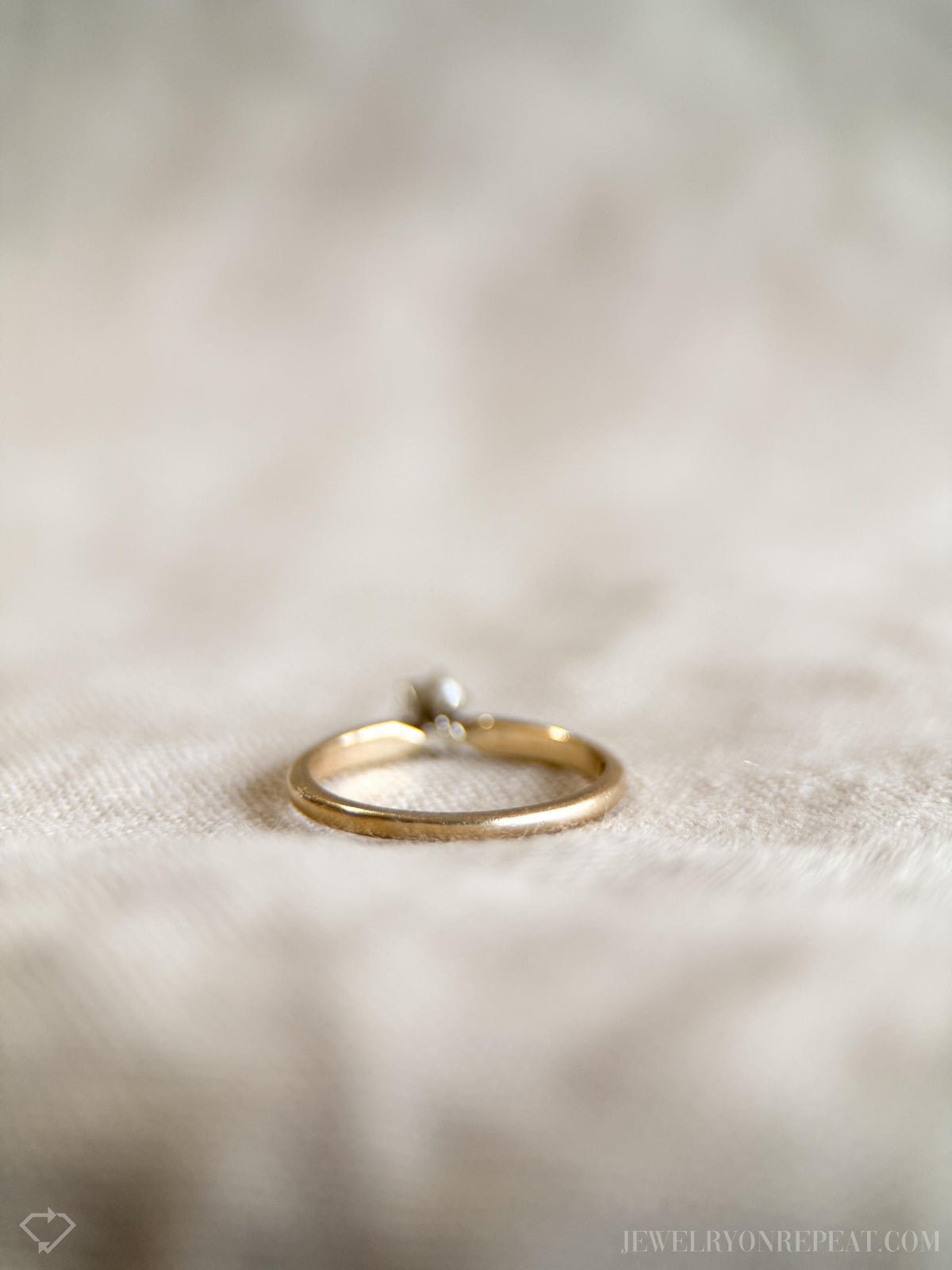 Vintage Diamond Solitaire Engagement Ring, Round Cut, 14k Gold, Classic 6 Prong Bridal Ring