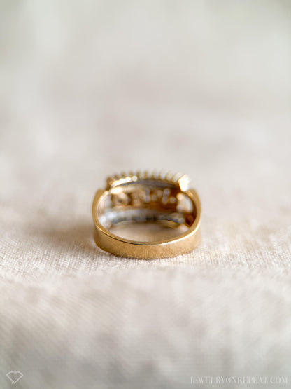 Vintage 1970s Diamond Channel Set Ring, 14k White Gold