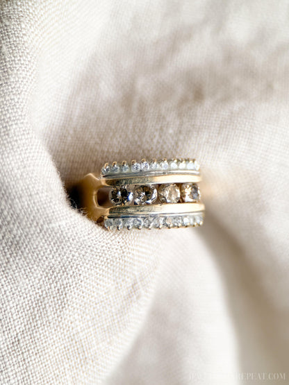 Vintage 1970s Diamond Channel Set Ring, 14k White Gold