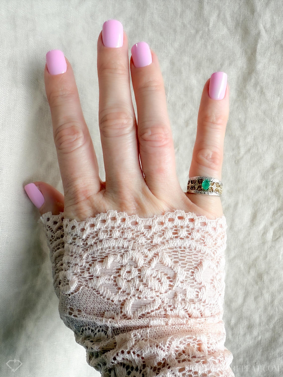 Vintage Emerald and Diamond Ring, 10k Gold, Filigree Band Statement Ring, Bold Gemstone Jewelry
