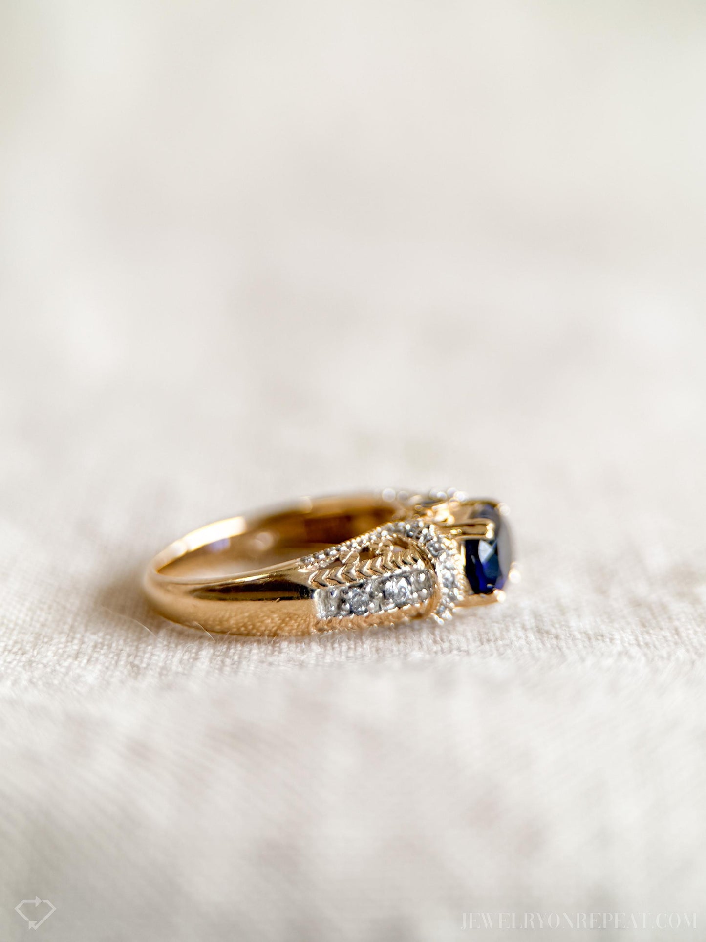 Vintage Blue Amethyst Engagement Ring, Oval Cut, 14k Gold, Elegant Alternative Bridal Ring