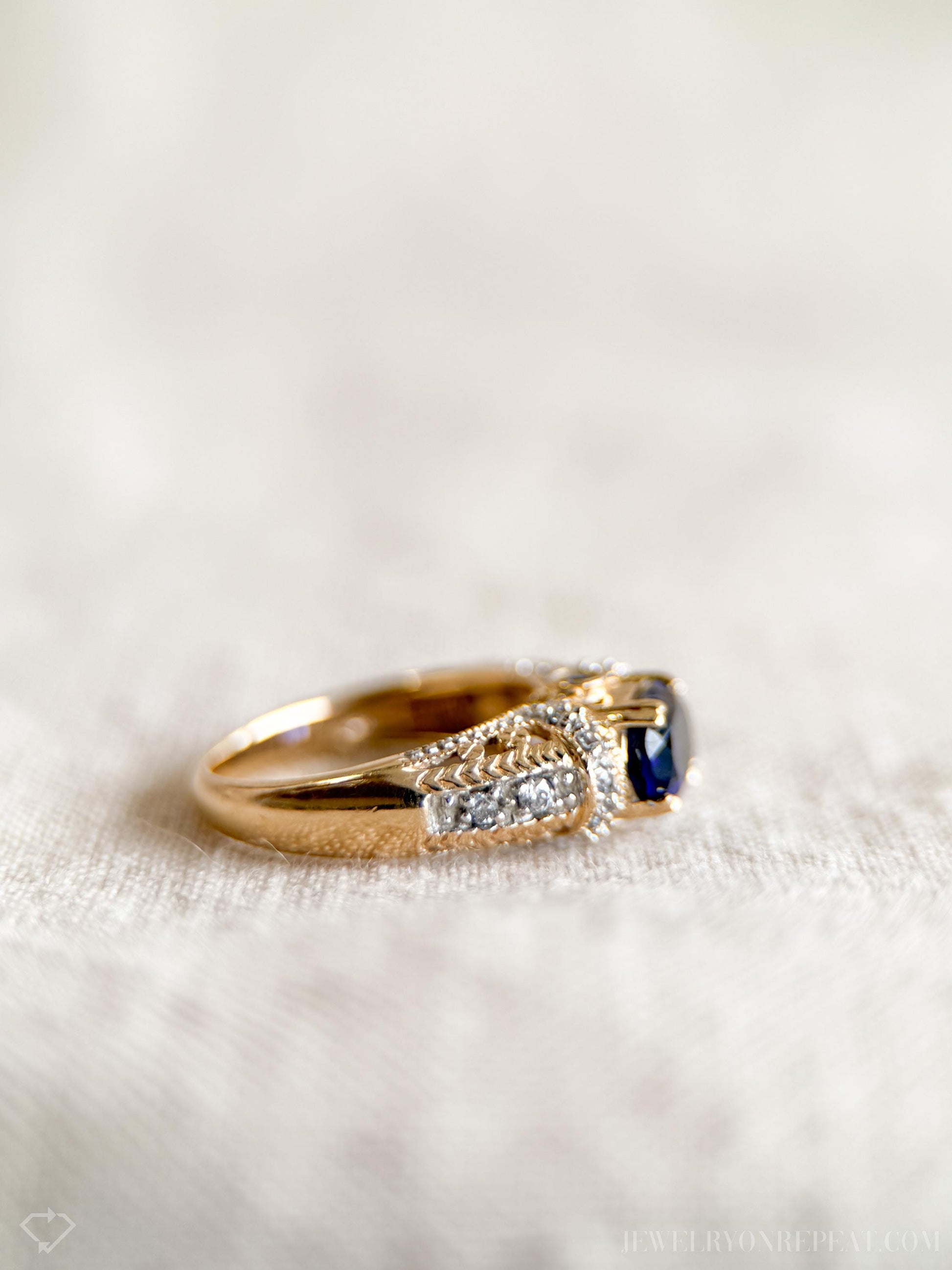 Vintage Blue Amethyst Engagement Ring, Oval Cut, 14k Gold, Elegant Alternative Bridal Ring