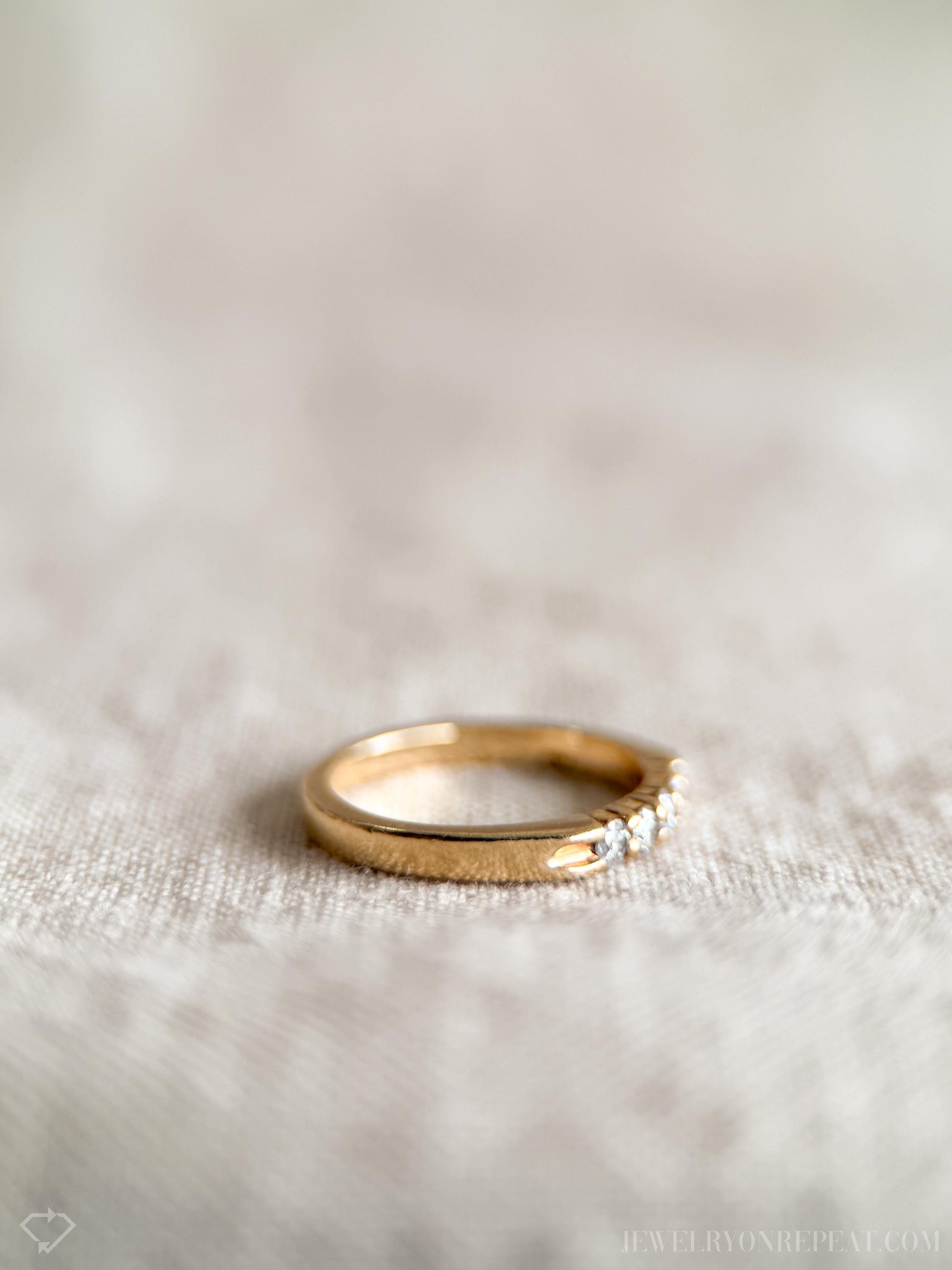 Vintage 1990s Diamond Wedding Band in 14k Gold