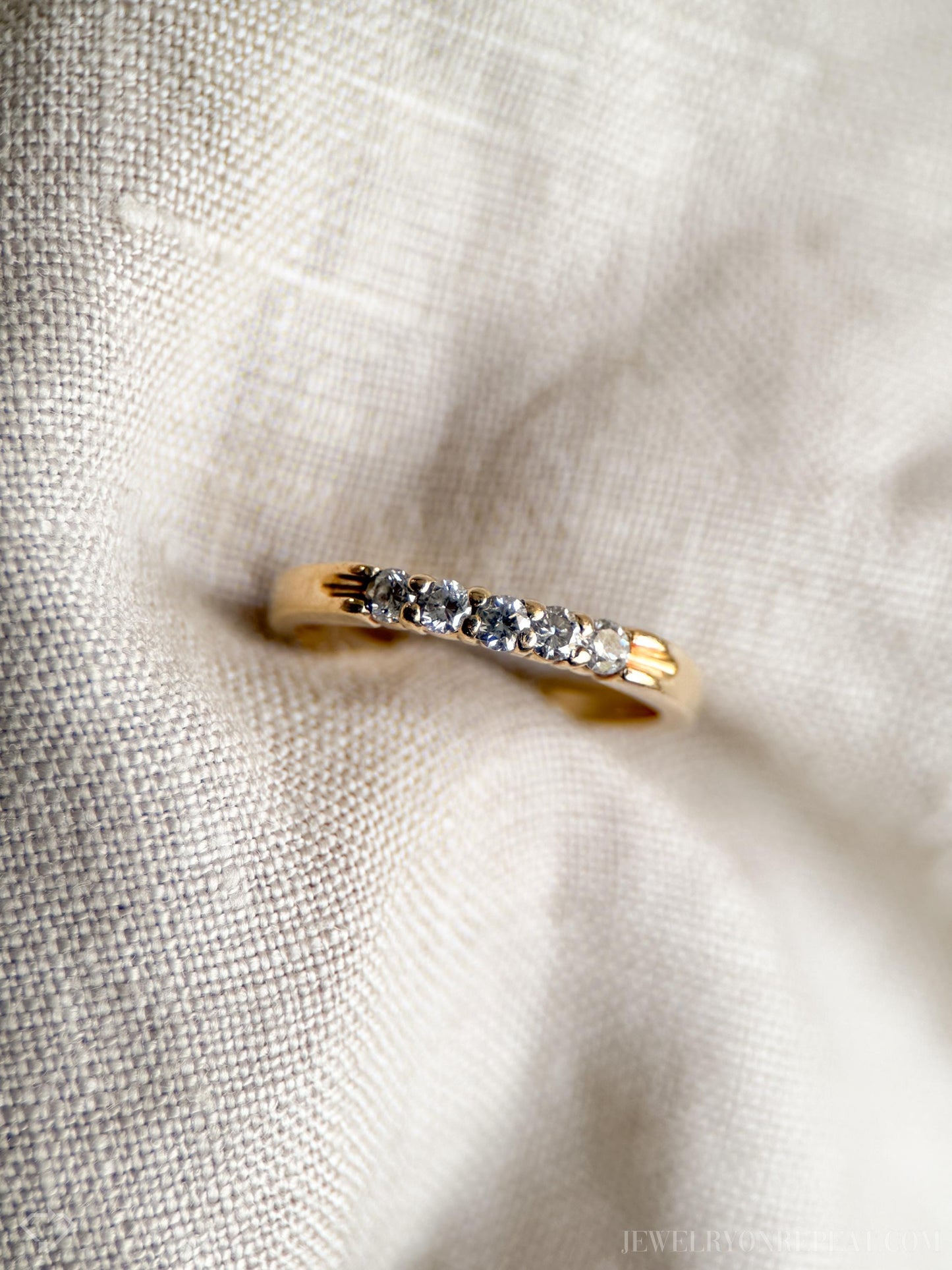 Vintage 1990s Diamond Wedding Band in 14k Gold