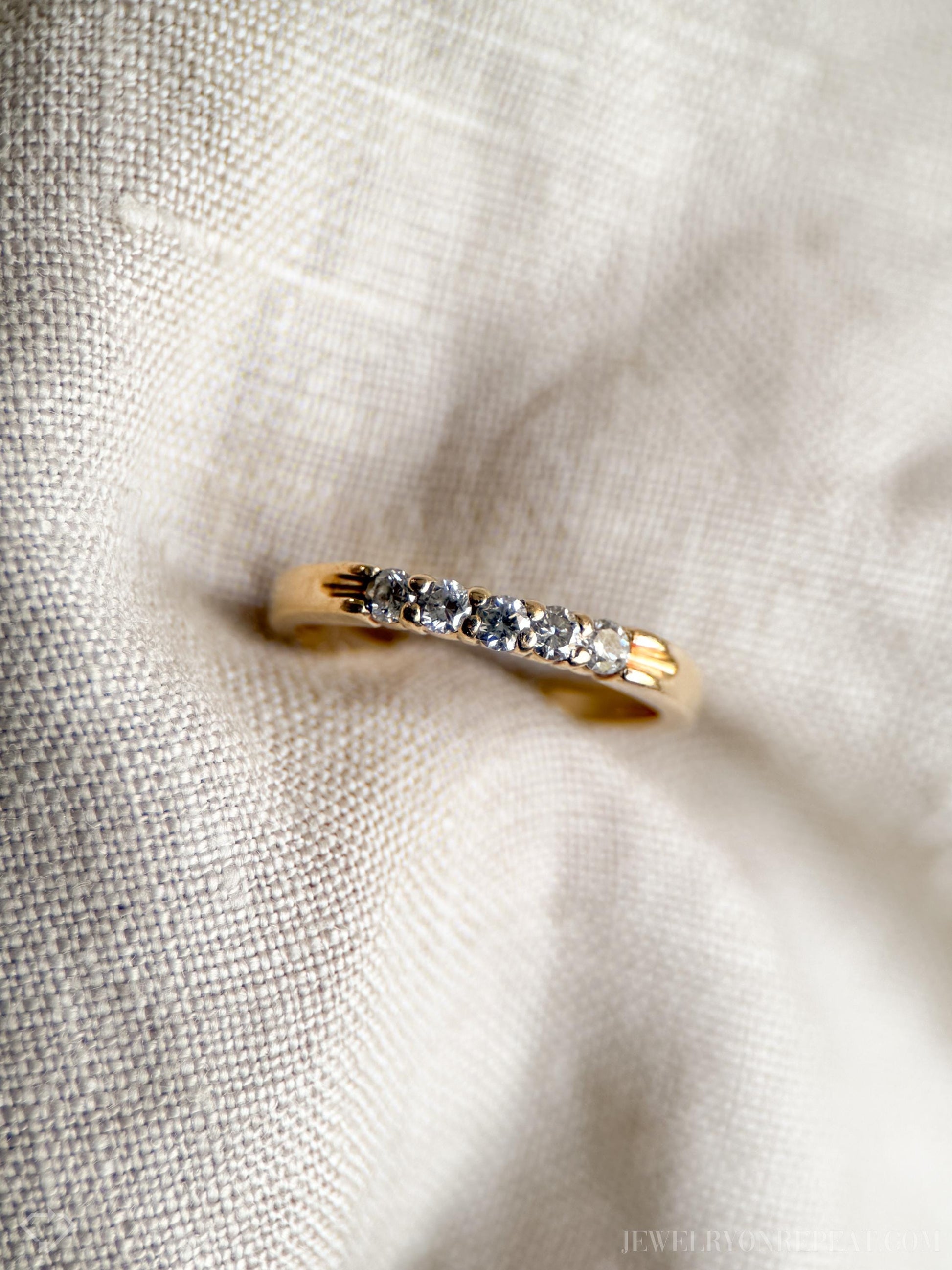 Vintage 1990s Diamond Wedding Band in 14k Gold