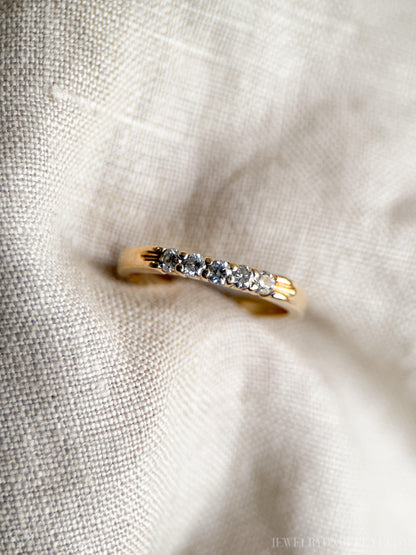 Vintage 1990s Diamond Wedding Band in 14k Gold
