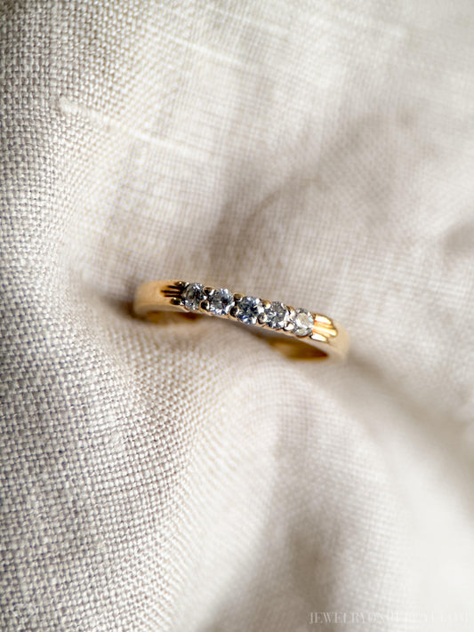 Vintage 1990s Diamond Wedding Band in 14k Gold