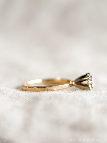 Vintage 1950s Diamond Halo Engagement Ring in 14k Gold