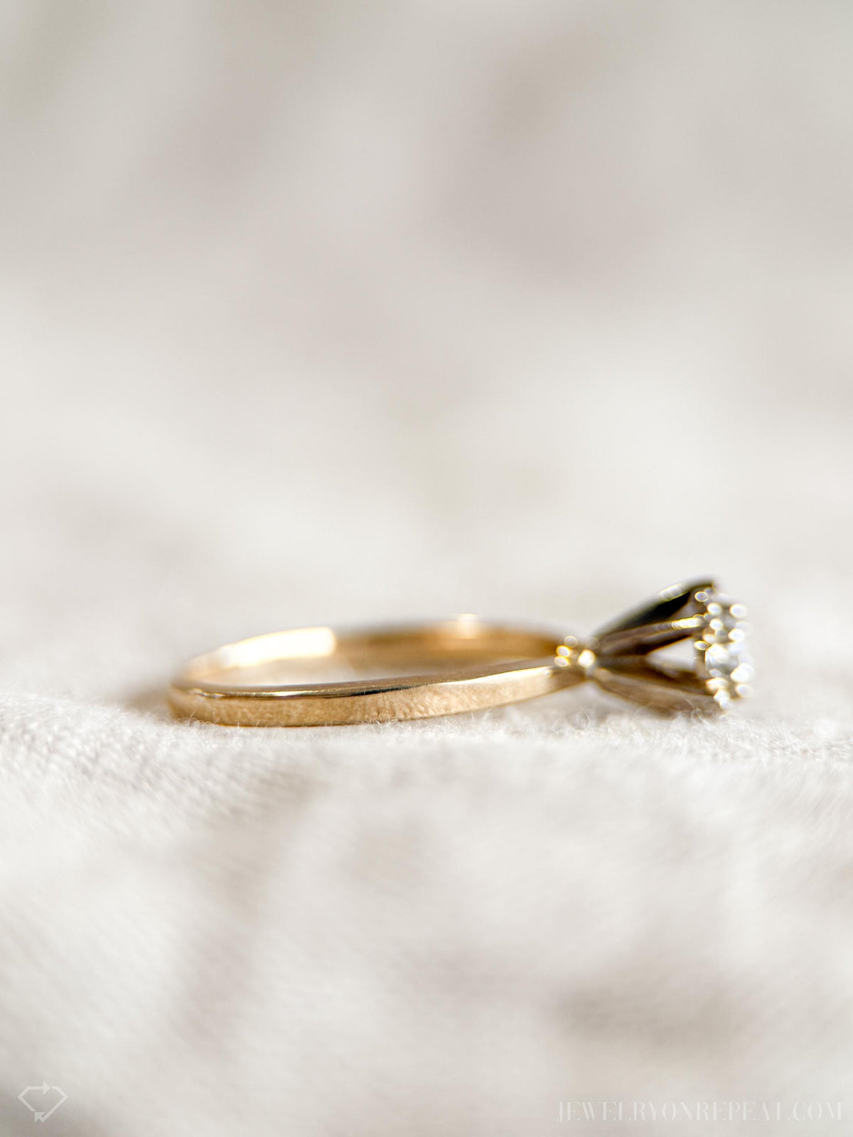 Vintage 1950s Diamond Halo Engagement Ring in 14k Gold
