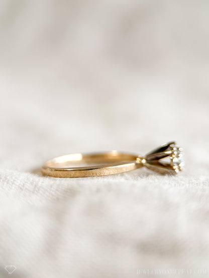 Vintage 1950s Diamond Halo Engagement Ring in 14k Gold