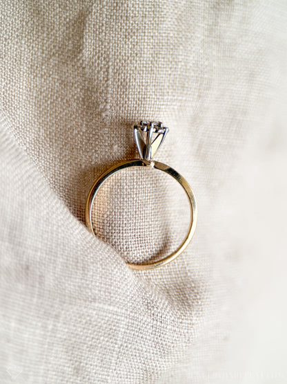 Vintage 1950s Diamond Halo Engagement Ring in 14k Gold
