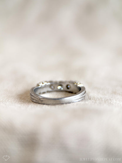 Vintage 1990s Diamond Three Stone Engagement Ring in Platinum