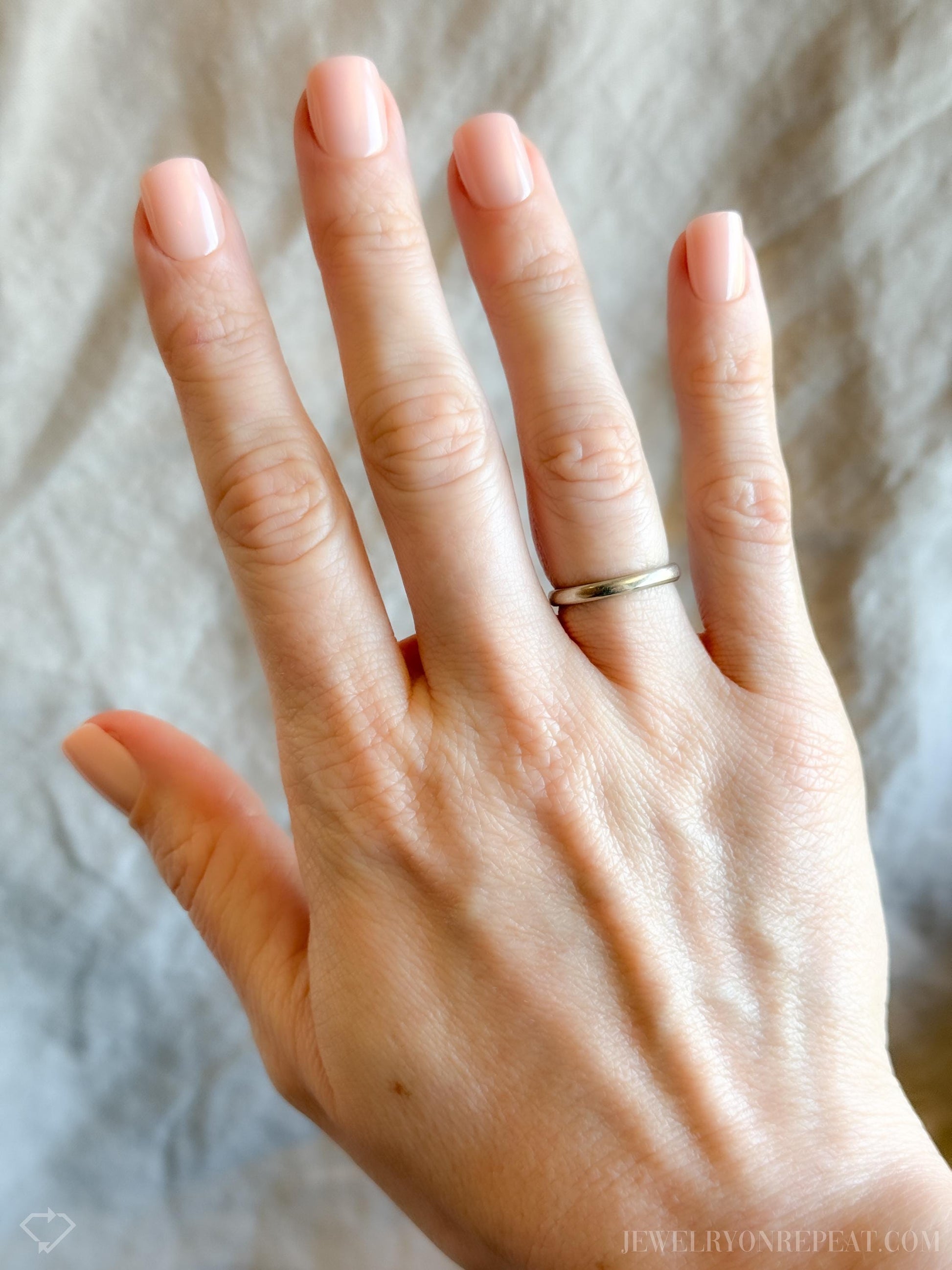 Vintage 1990s Wedding Band in 14k White Gold