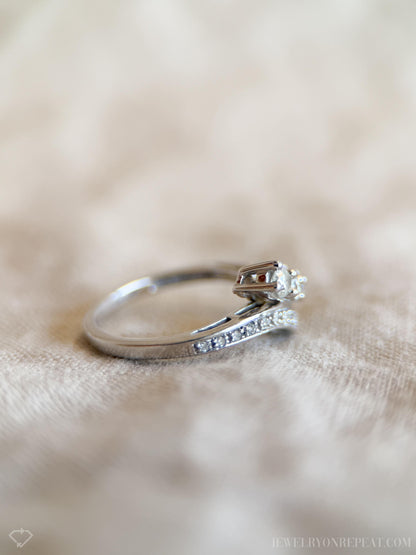 Retro 1990s Diamond Wrap Statement Ring, 10k White Gold