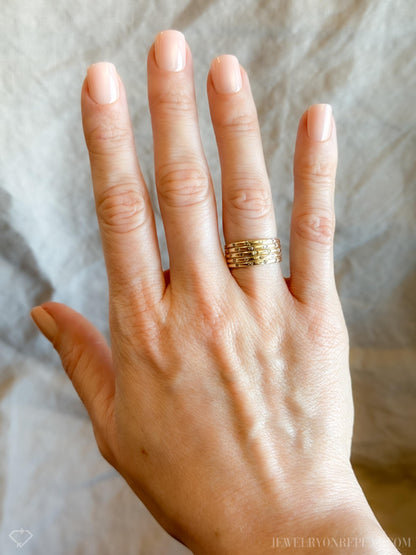 Vintage 1990s Diamond Statement Ring in 14k Gold