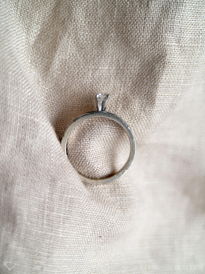 Vintage 1960s Floral Diamond Engagement Ring, 14k White Gold