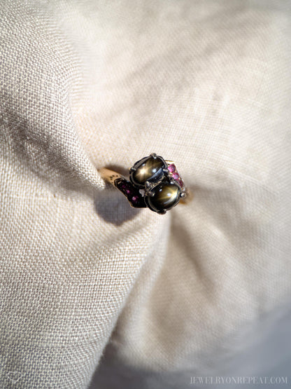 Vintage 1960s Art Deco Star Sapphire Ring