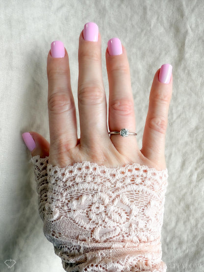 Vintage Diamond Engagement Ring, Round Cut, 14k White Gold, 1990s Solitaire Bridal Ring
