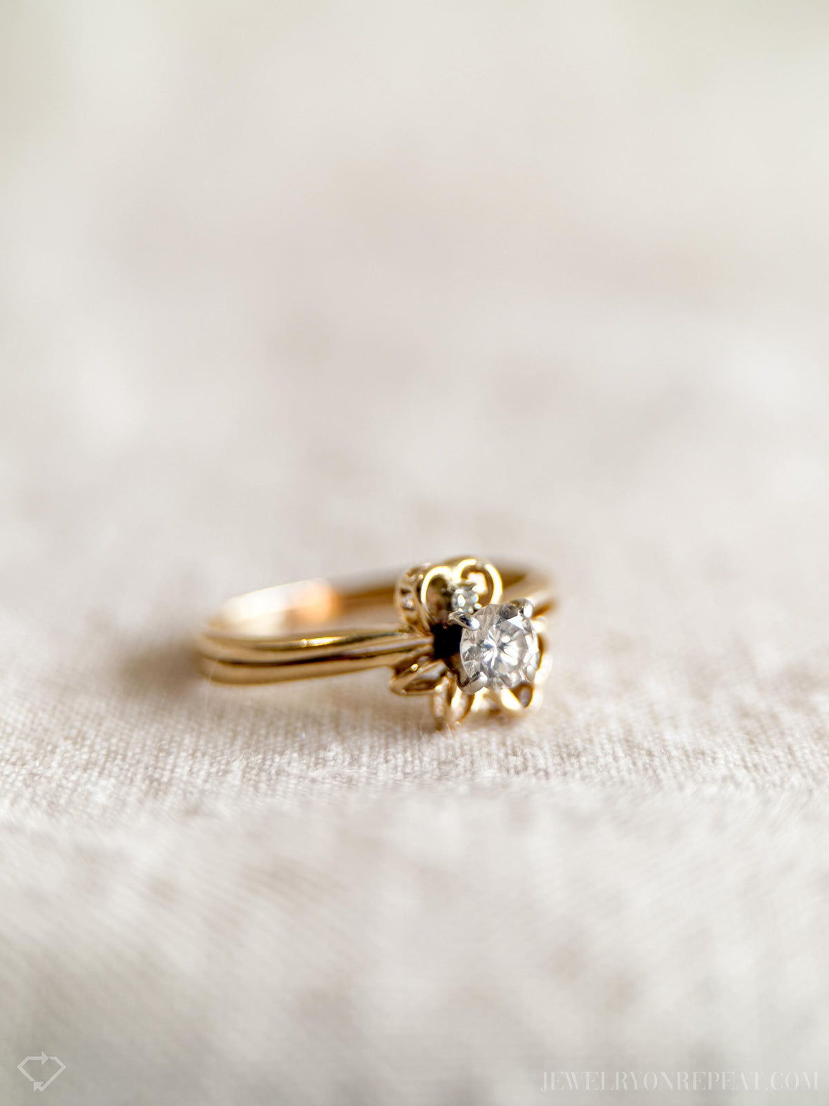 Vintage 1970s Diamond Engagement Ring in 14k Gold