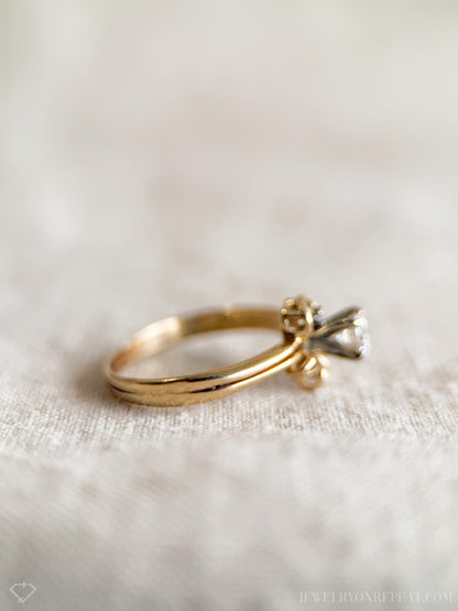 Vintage 1970s Diamond Engagement Ring in 14k Gold