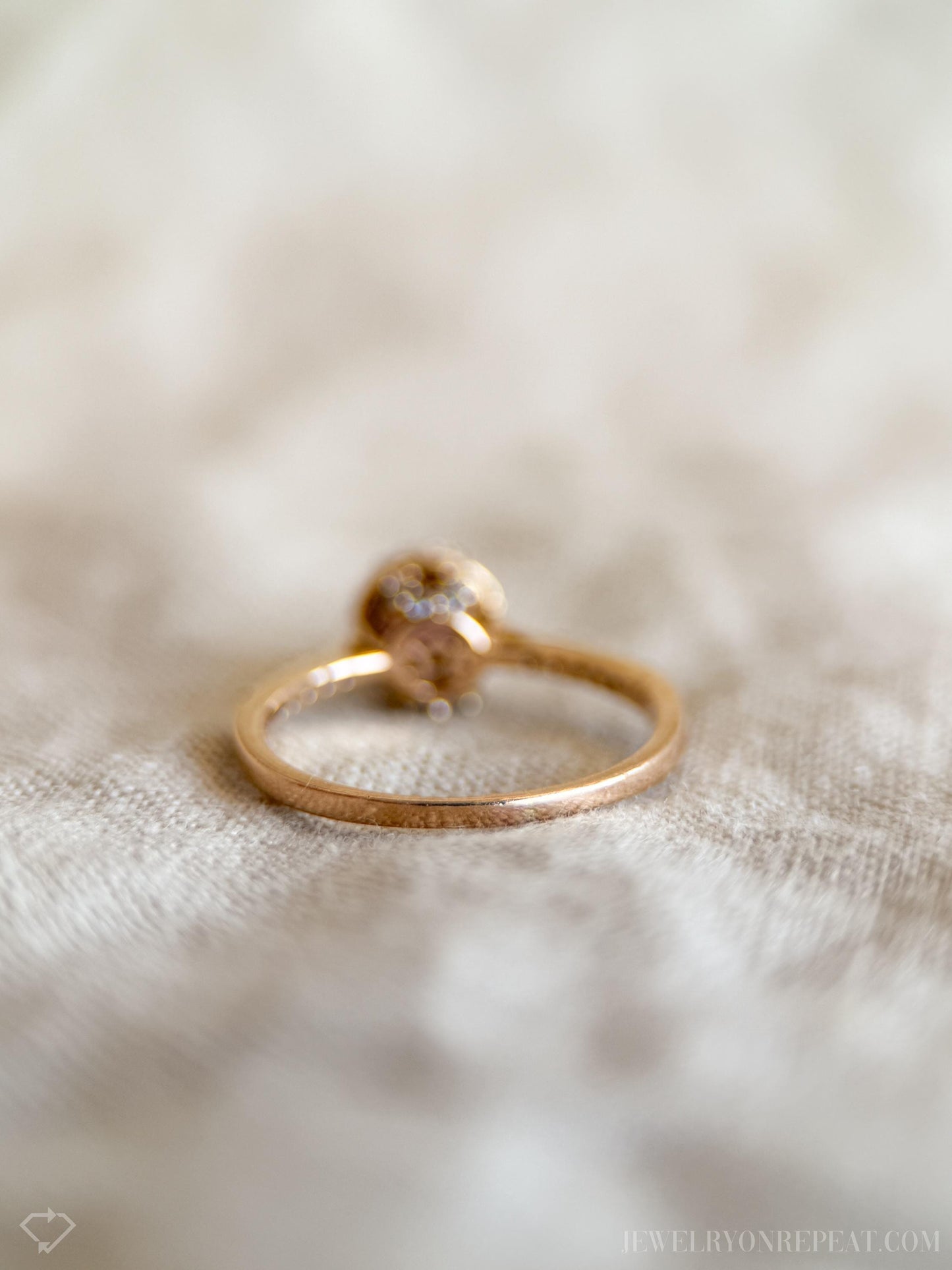 Vintage Garnet and Diamond Halo Engagement Ring, Round Cut, 14k Rose Gold, Checkerboard Gemstone Bridal Ring