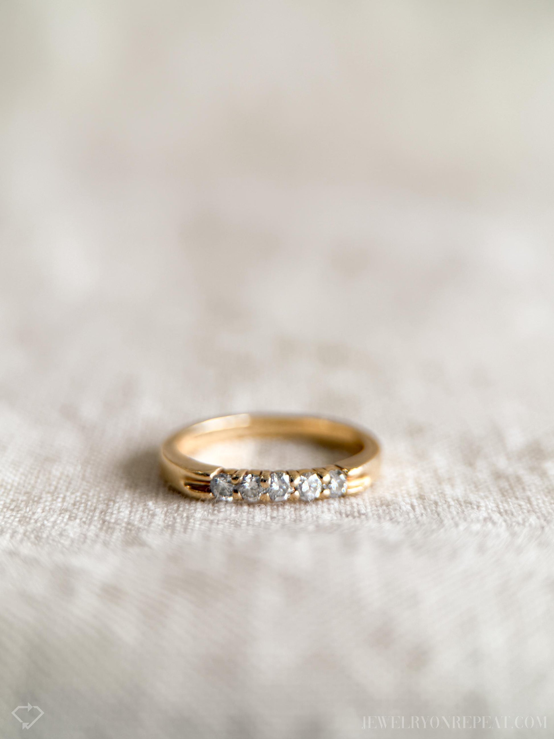 Vintage 1990s Diamond Wedding Band in 14k Gold