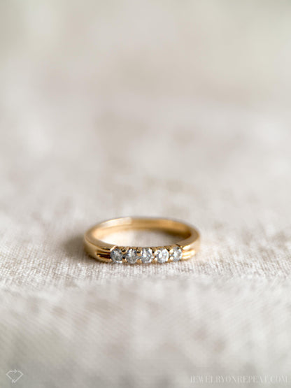 Vintage 1990s Diamond Wedding Band in 14k Gold