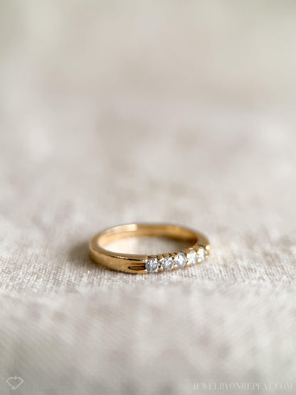 Vintage 1990s Diamond Wedding Band in 14k Gold